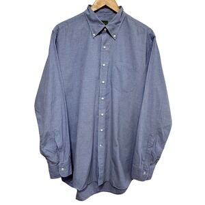 Sid Mashburn Button Down Shirt Mens XL Blue Gingham Check Long Sleeve Cotton